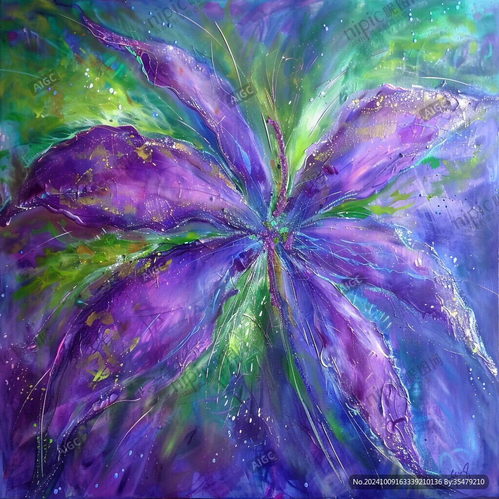 梦幻花朵油画艺术画