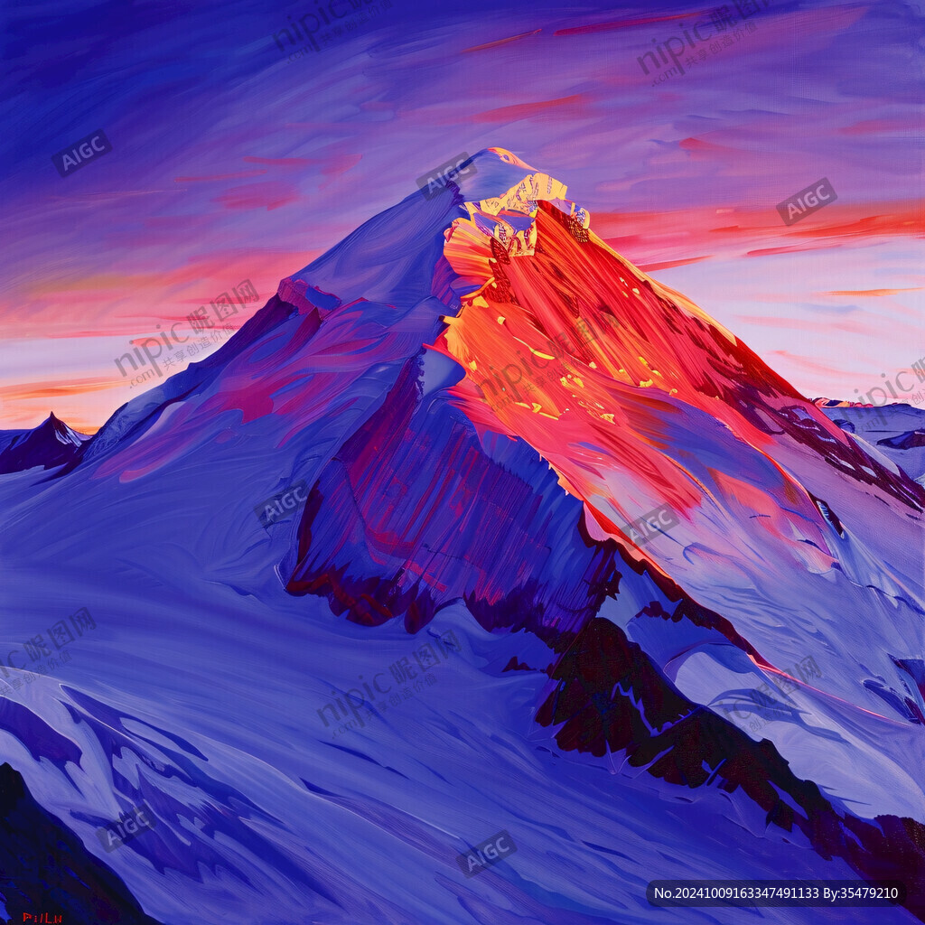 珠穆拉玛峰插画