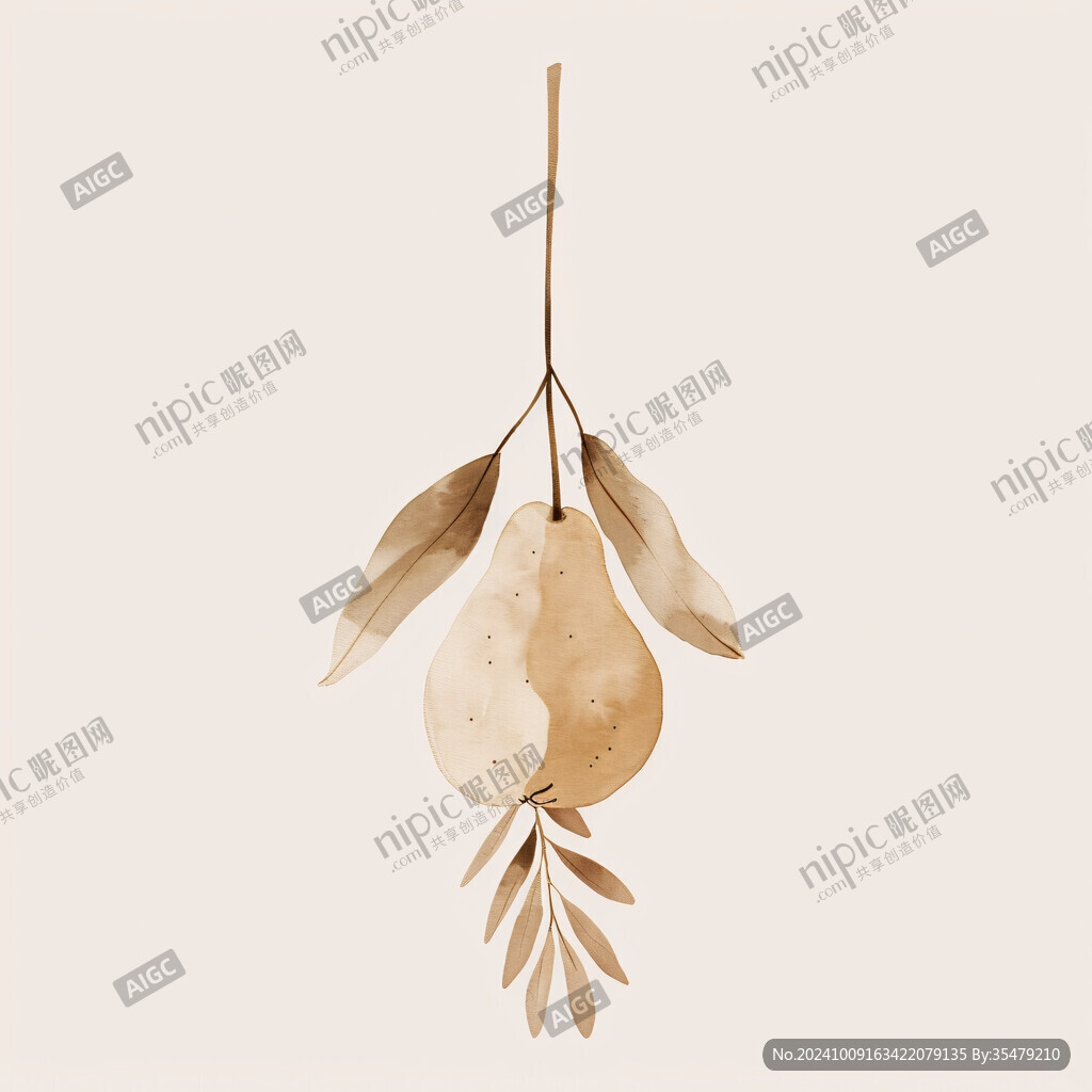 秋天落叶果实插画