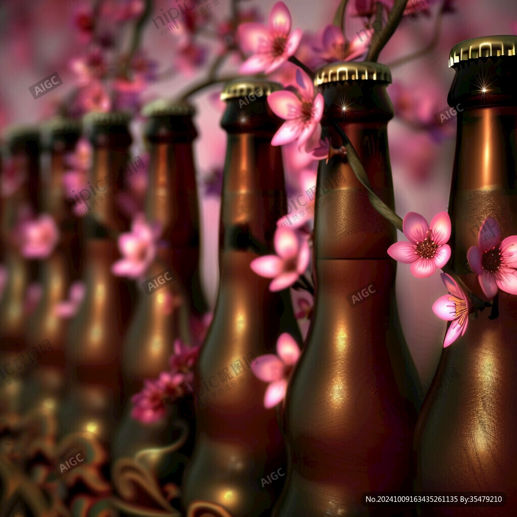 啤酒瓶背景素材