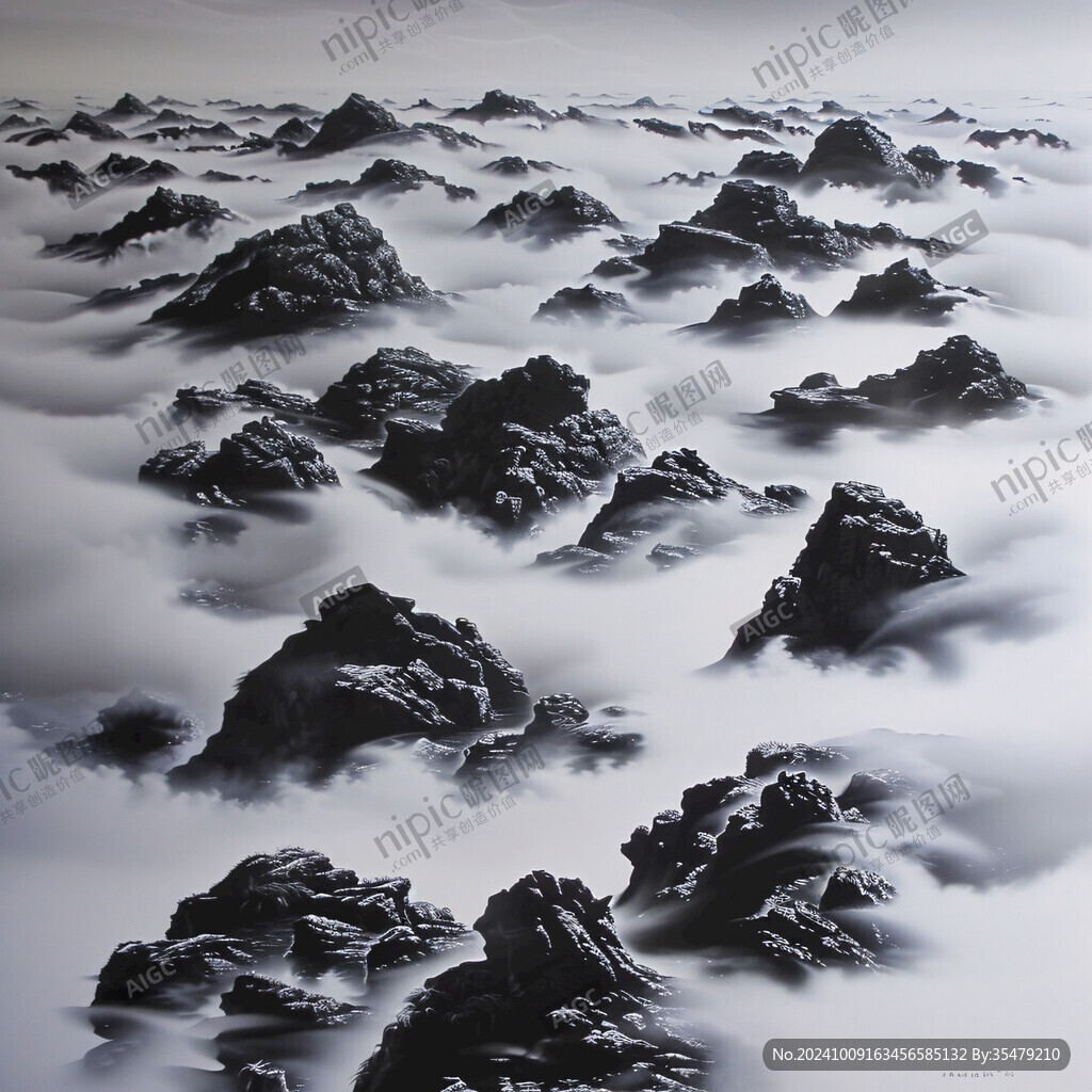 立体画云海