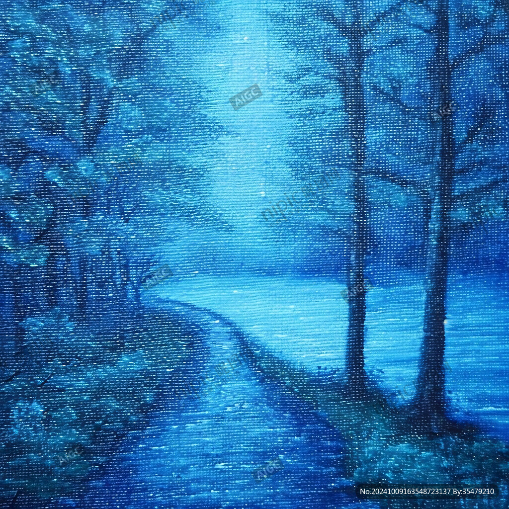 林荫道雨景