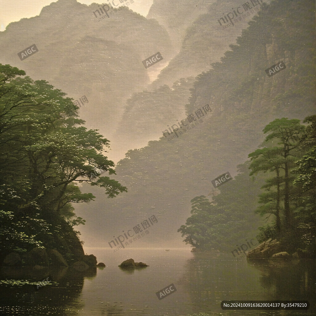 大画幅山水背景素材