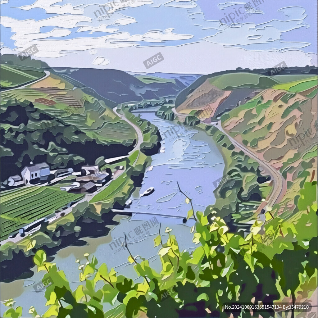 山川河流插画