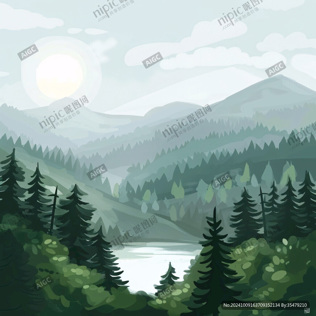 自然风光森林插图素材