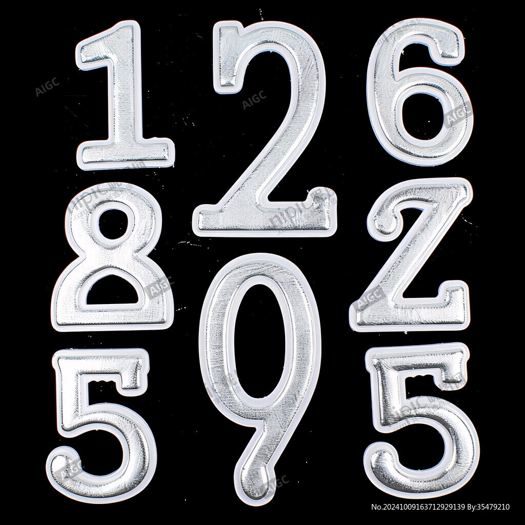 3d金属数字设计