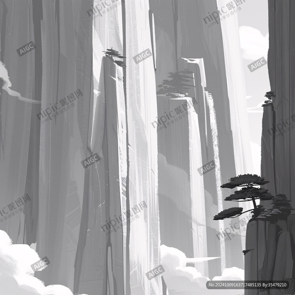 石林插画宣传素材背景