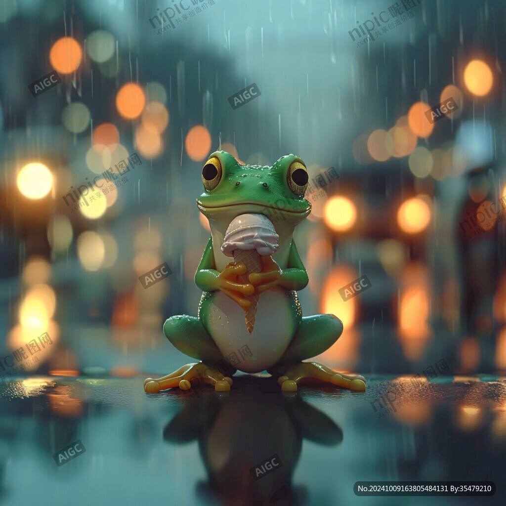雨中的青蛙