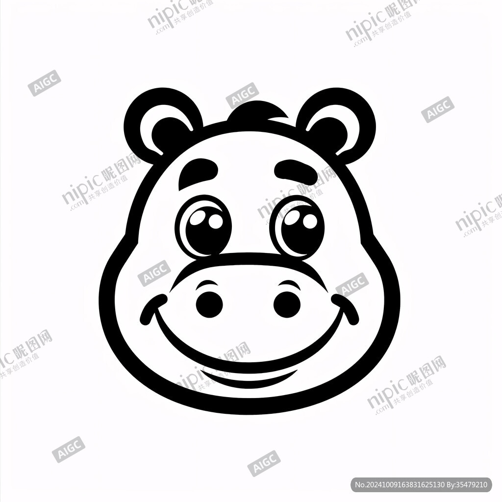河马卡通logo
