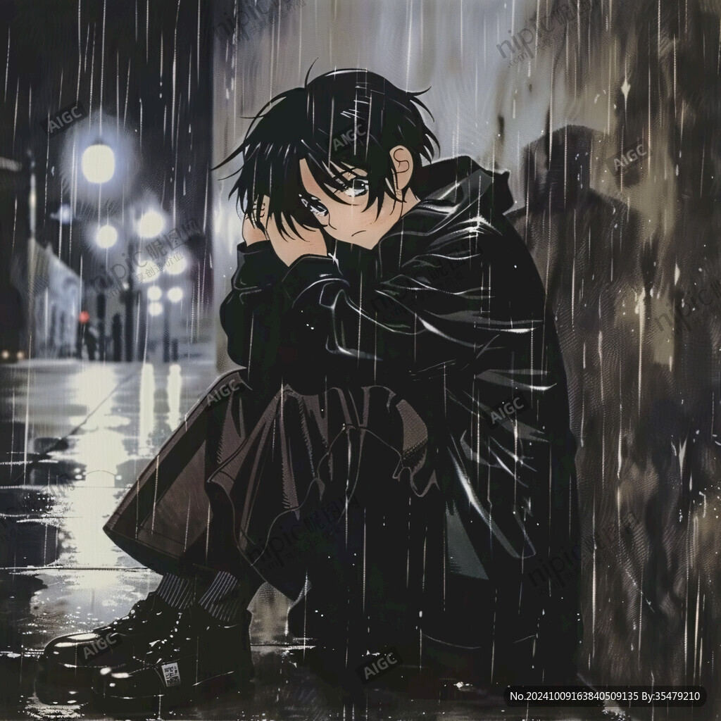 雨中的两个人
