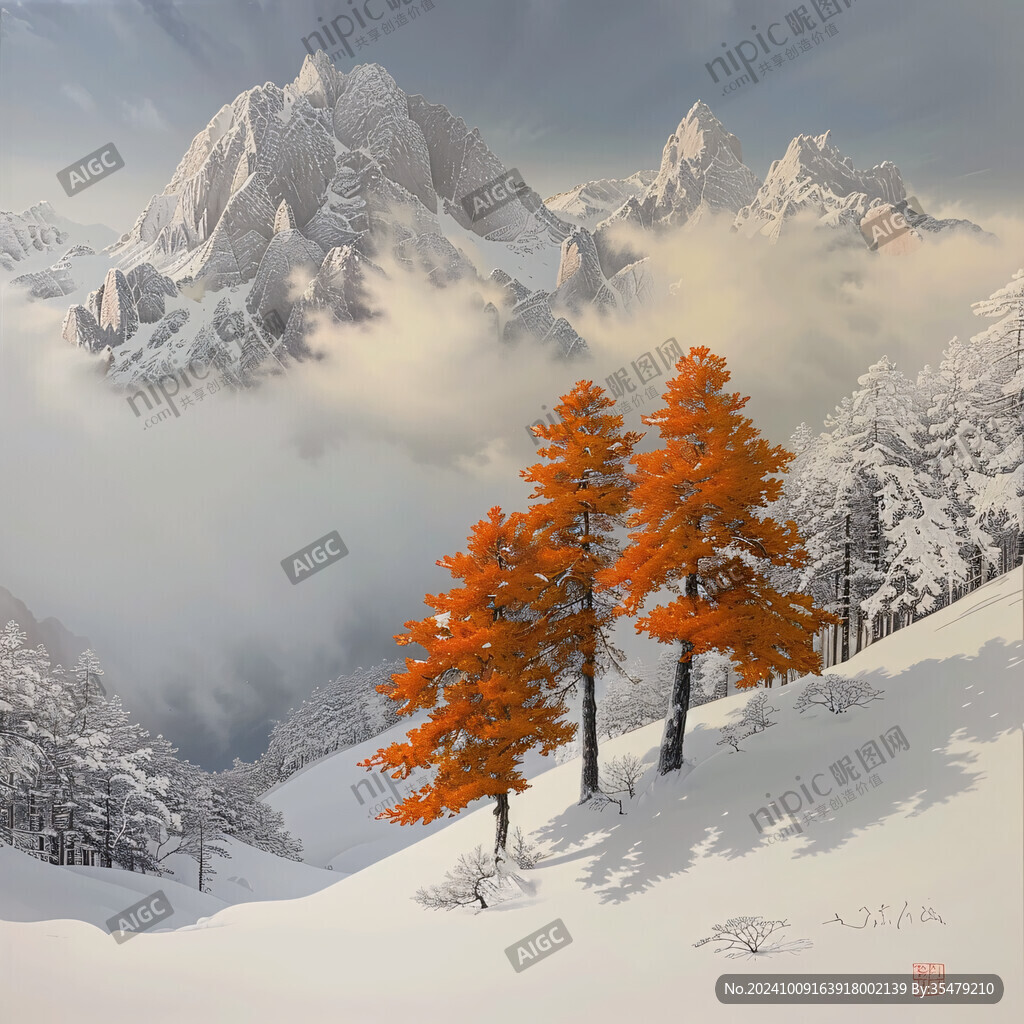 雪景立体画