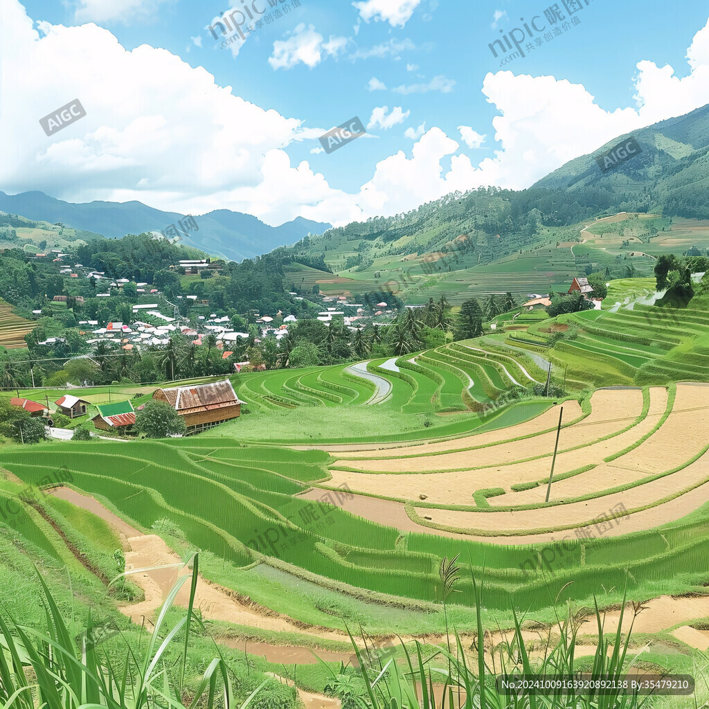 梯田画素材