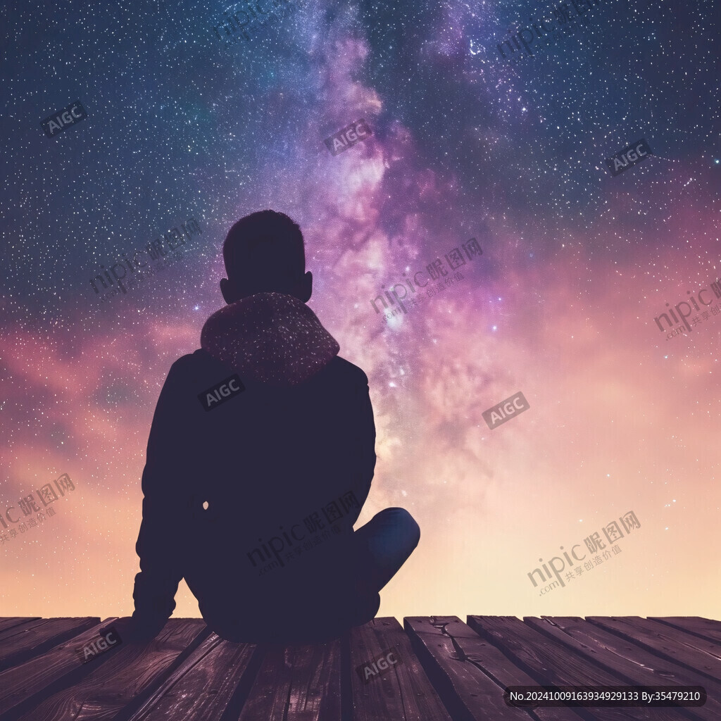 星辰大海男孩背影