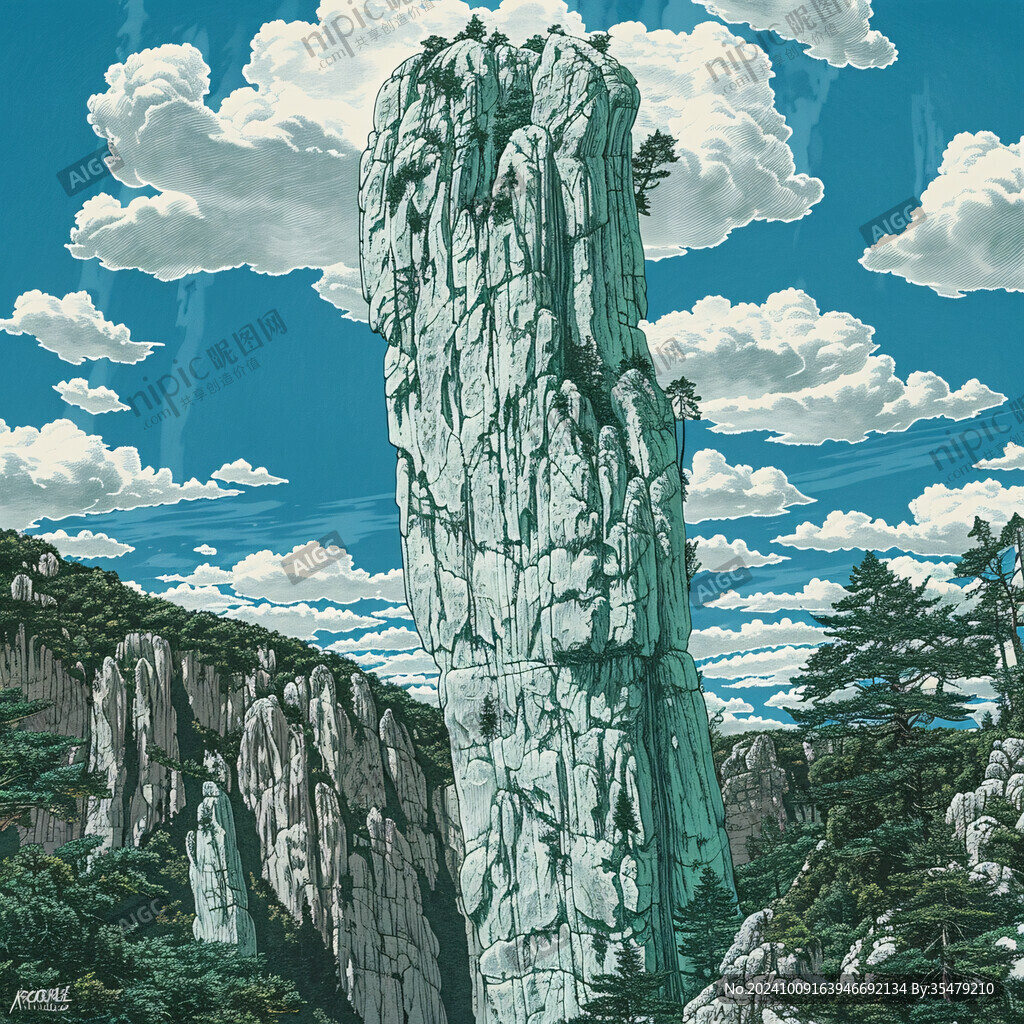 石林插画宣传素材背景