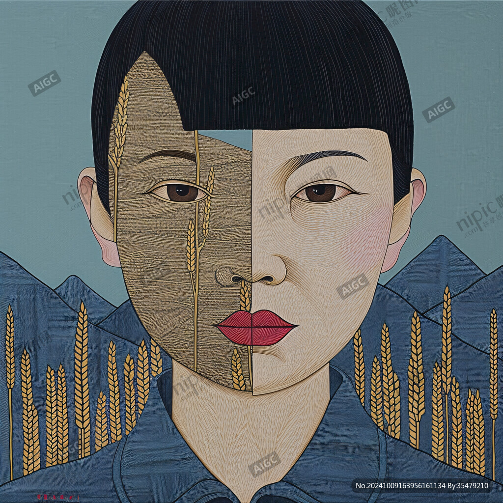 人脸色块拼接装饰画