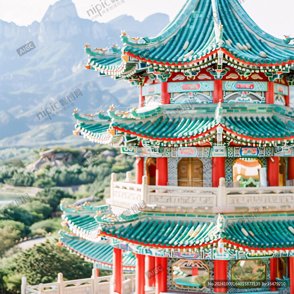 八仙山公园八仙阁素材