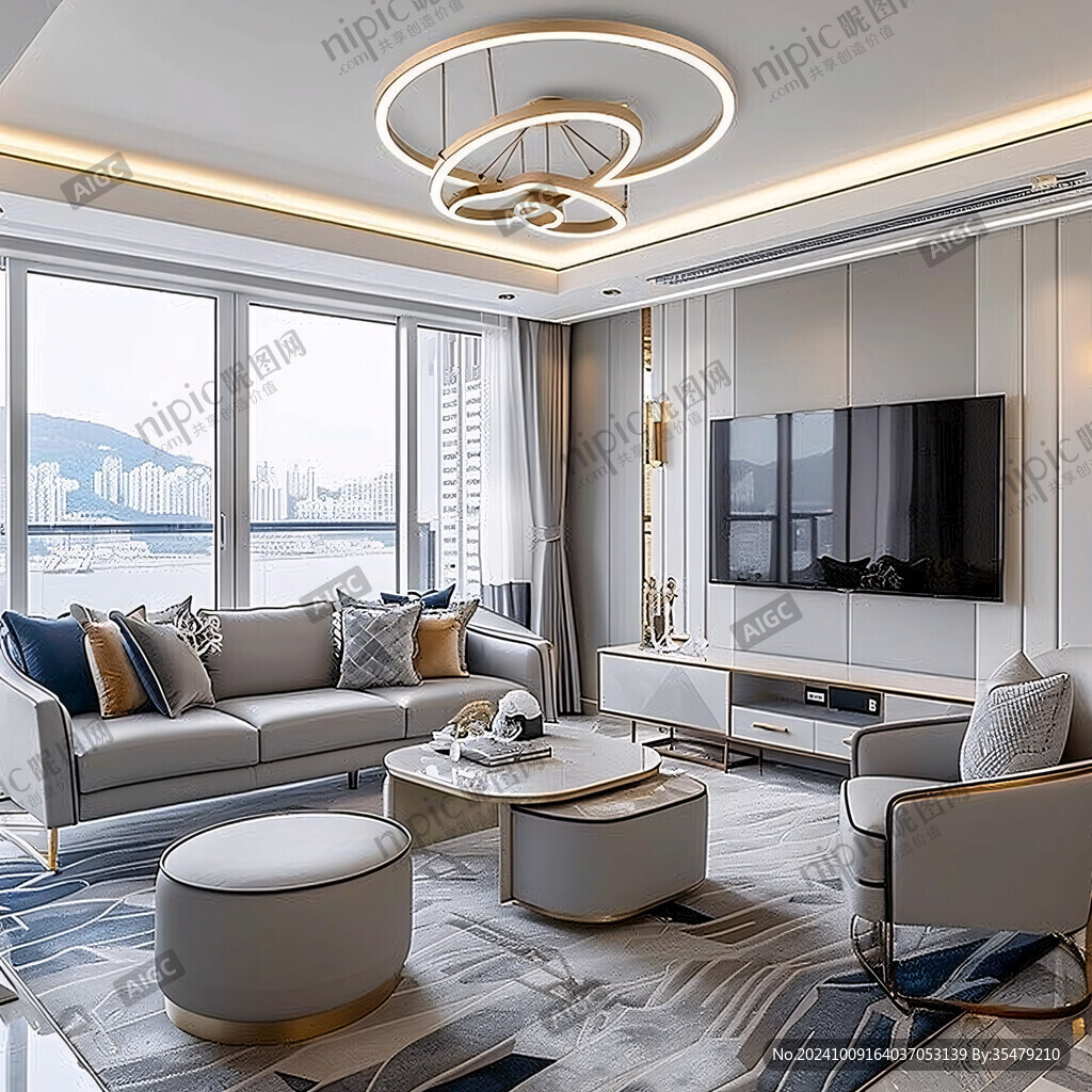轻奢金线客厅背景