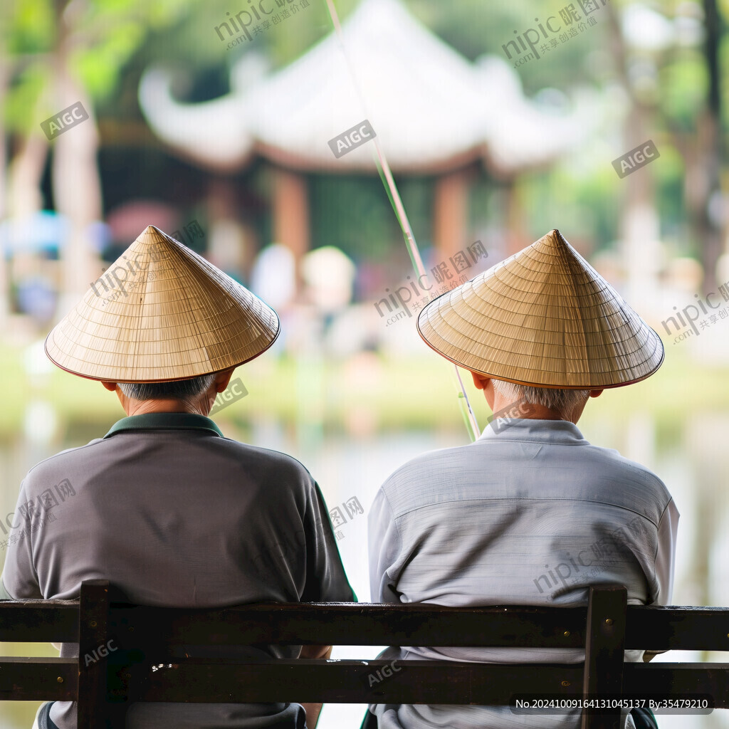 戴斗笠的僧人