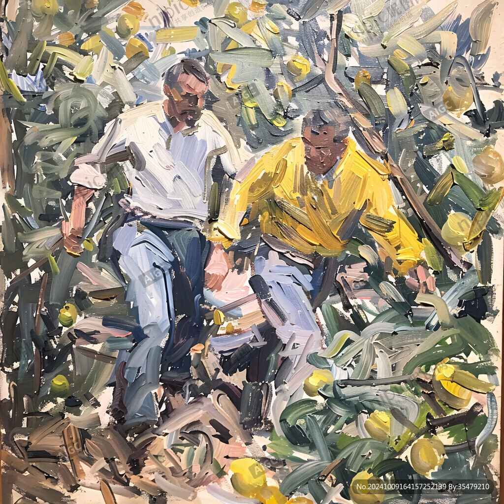 果场人物绘画