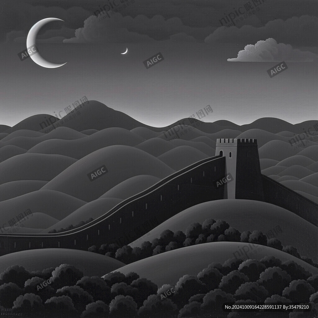 长城风景插画