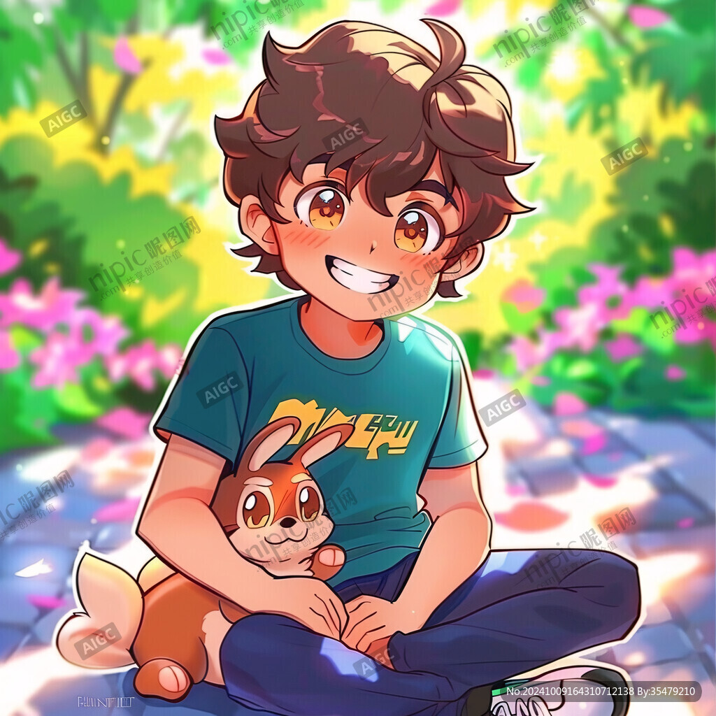 插画阳光男孩