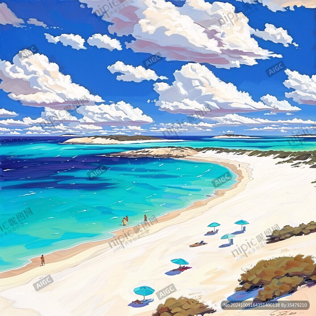 海滩风景画