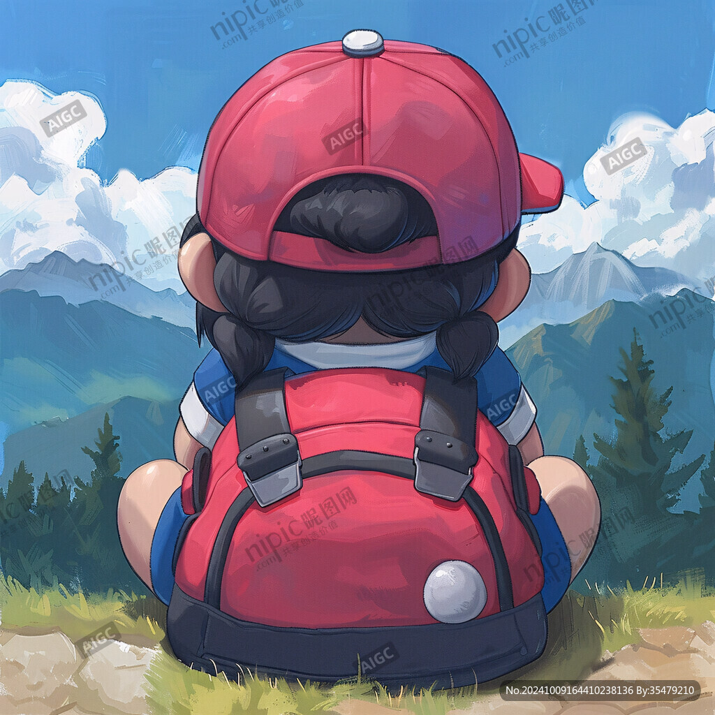 红色男孩插画