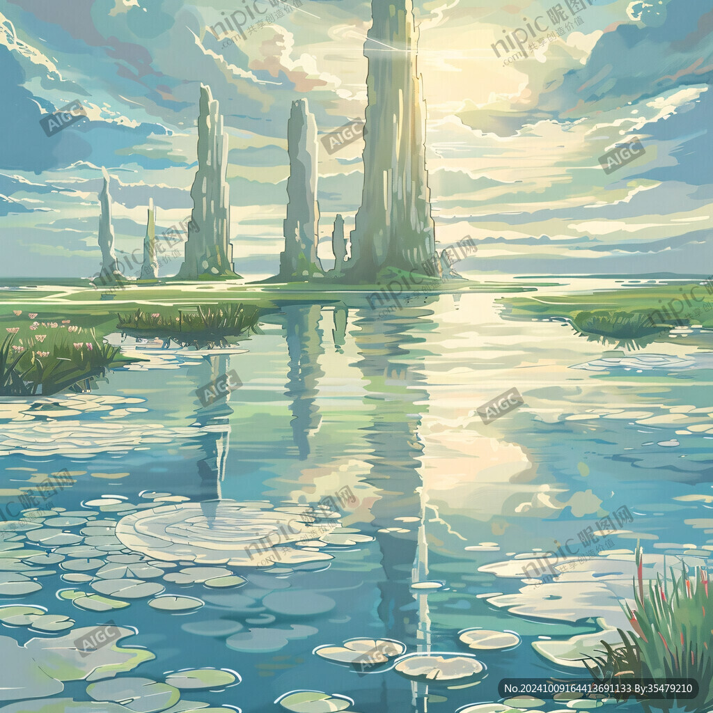 外星球幻想场景插画