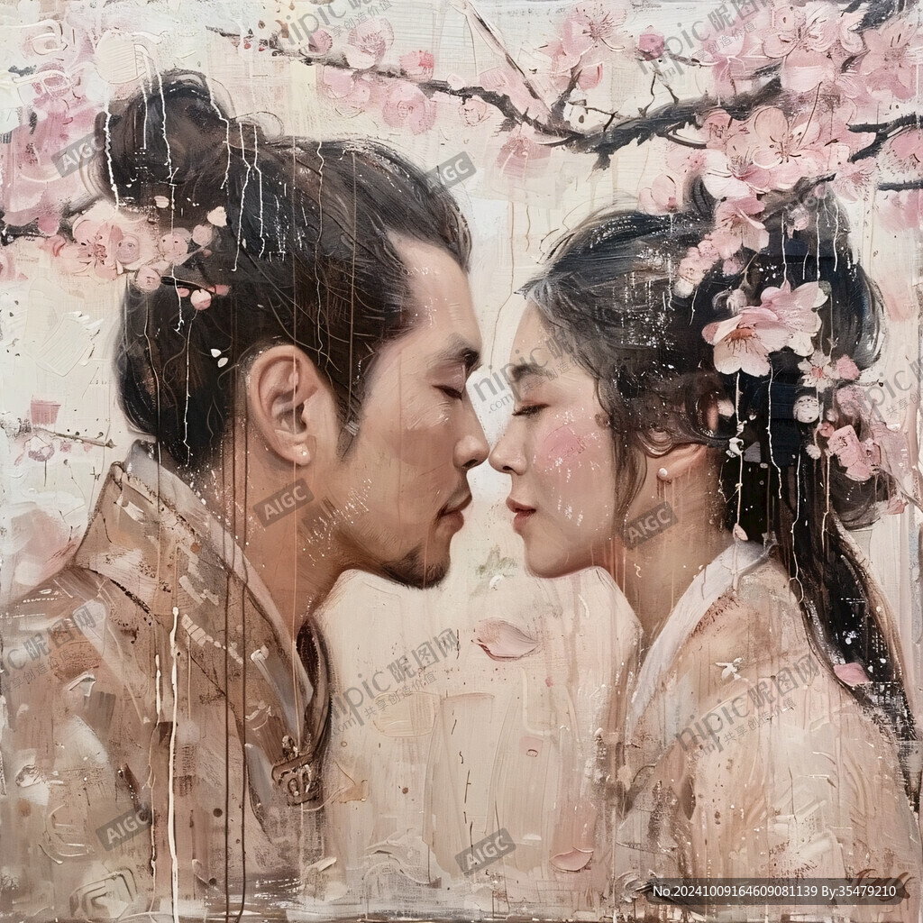 武士人物油画