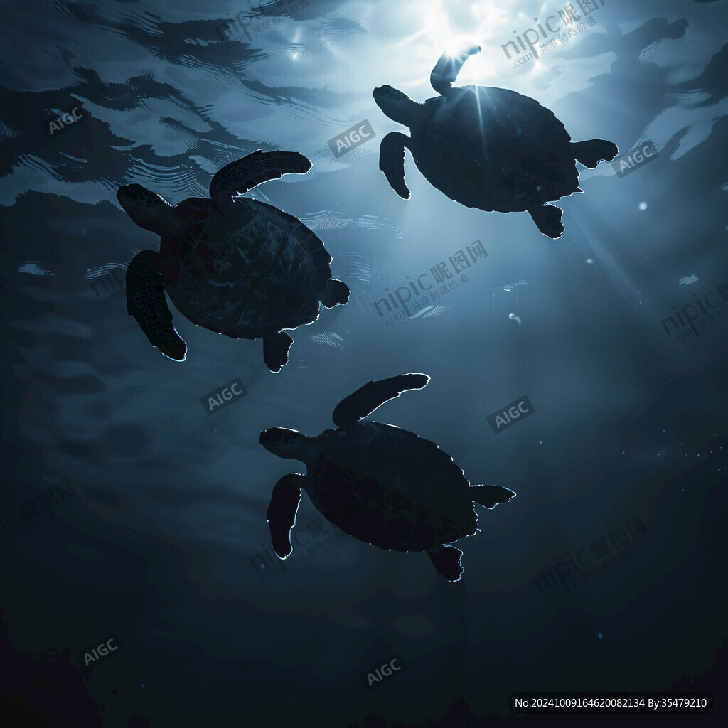 海底的海龟