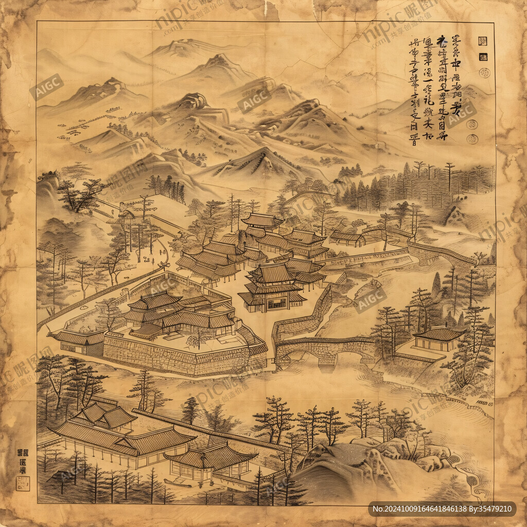避暑山庄插画
