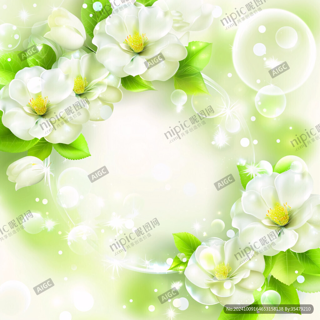 写实喷绘茉莉花