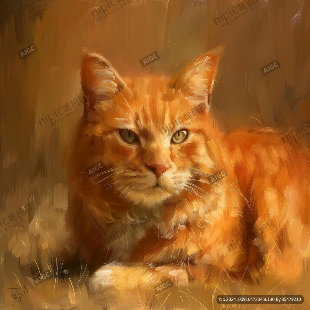 写实猫毛茸茸宠物插画