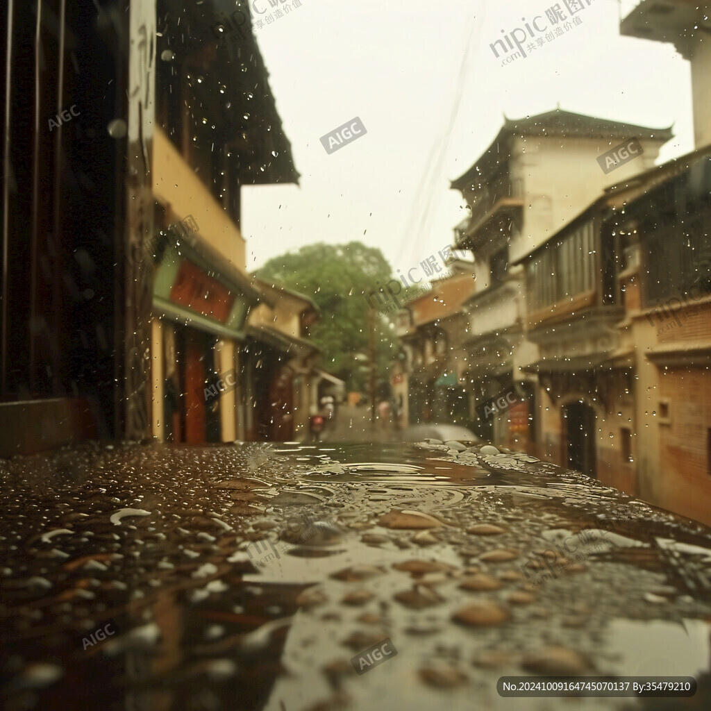 雨天老街道