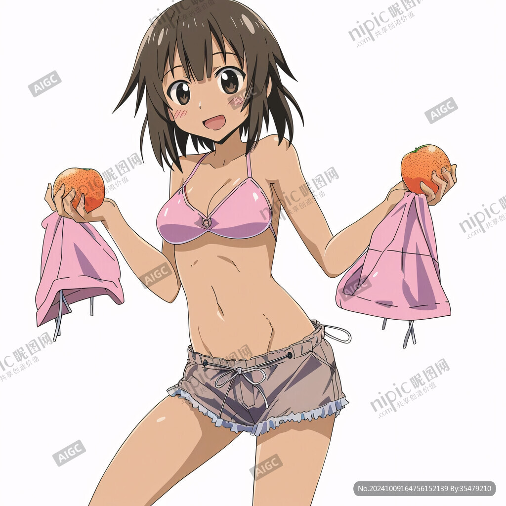 卡通女生孩叫卖