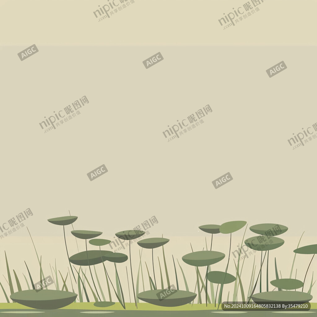 绿色新中式国风荷叶
