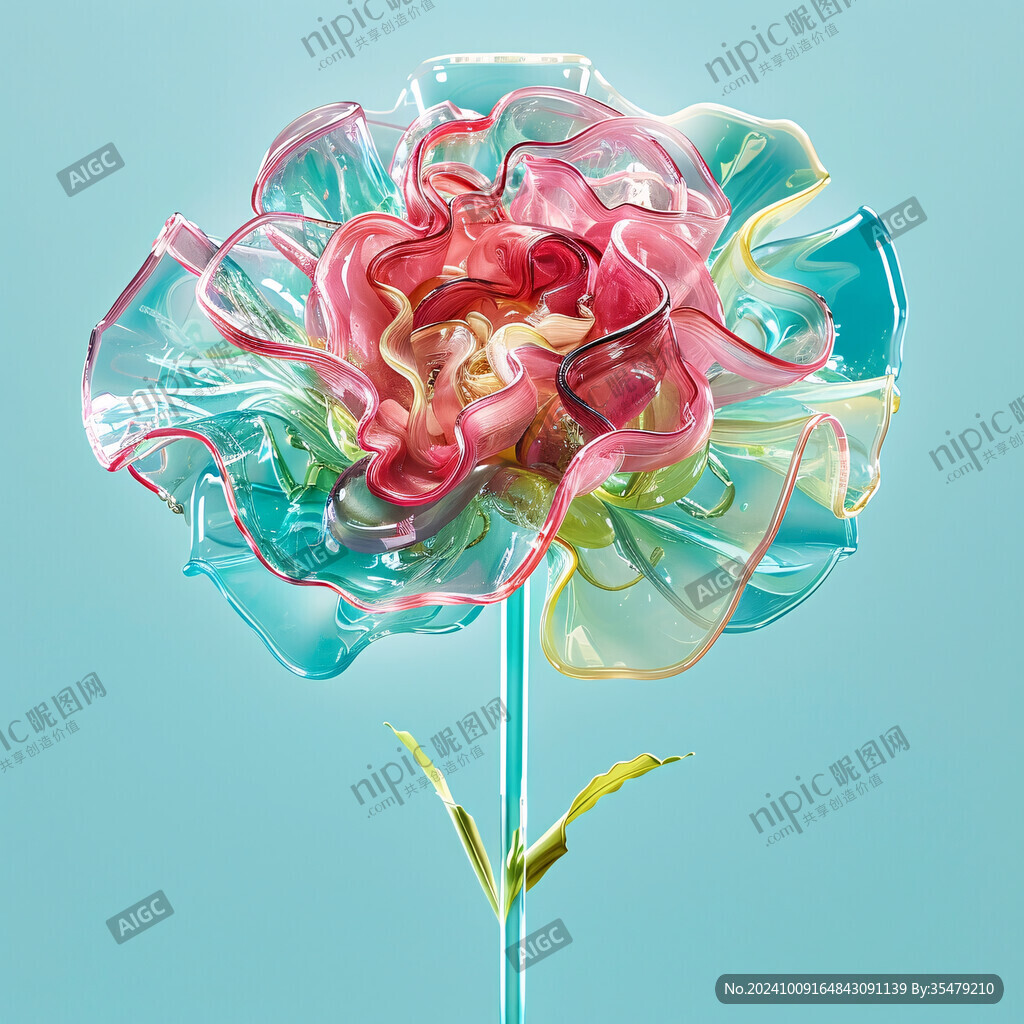 3d膨胀风花朵