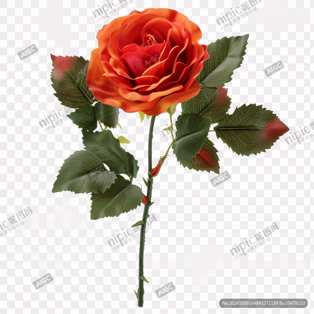 写实手绘玫瑰花素材