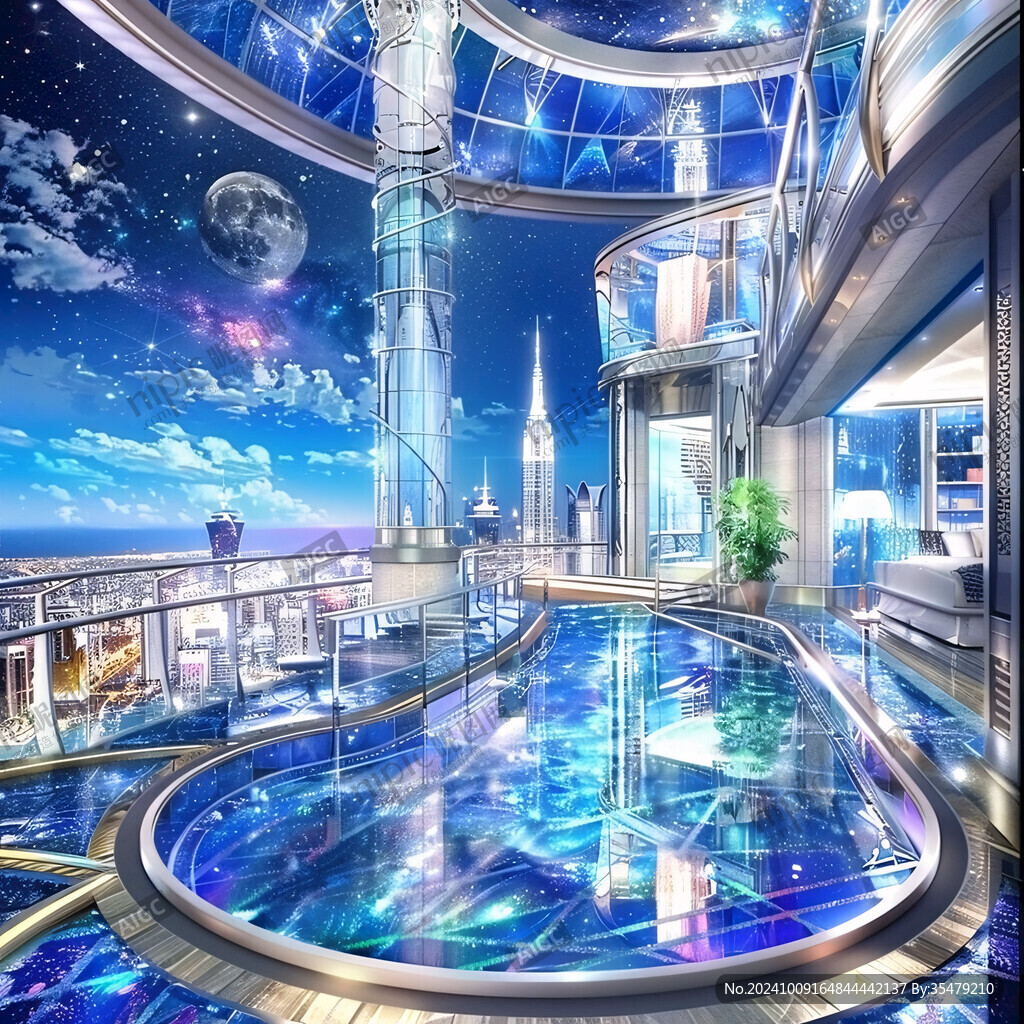 创意梦幻星空科技地标