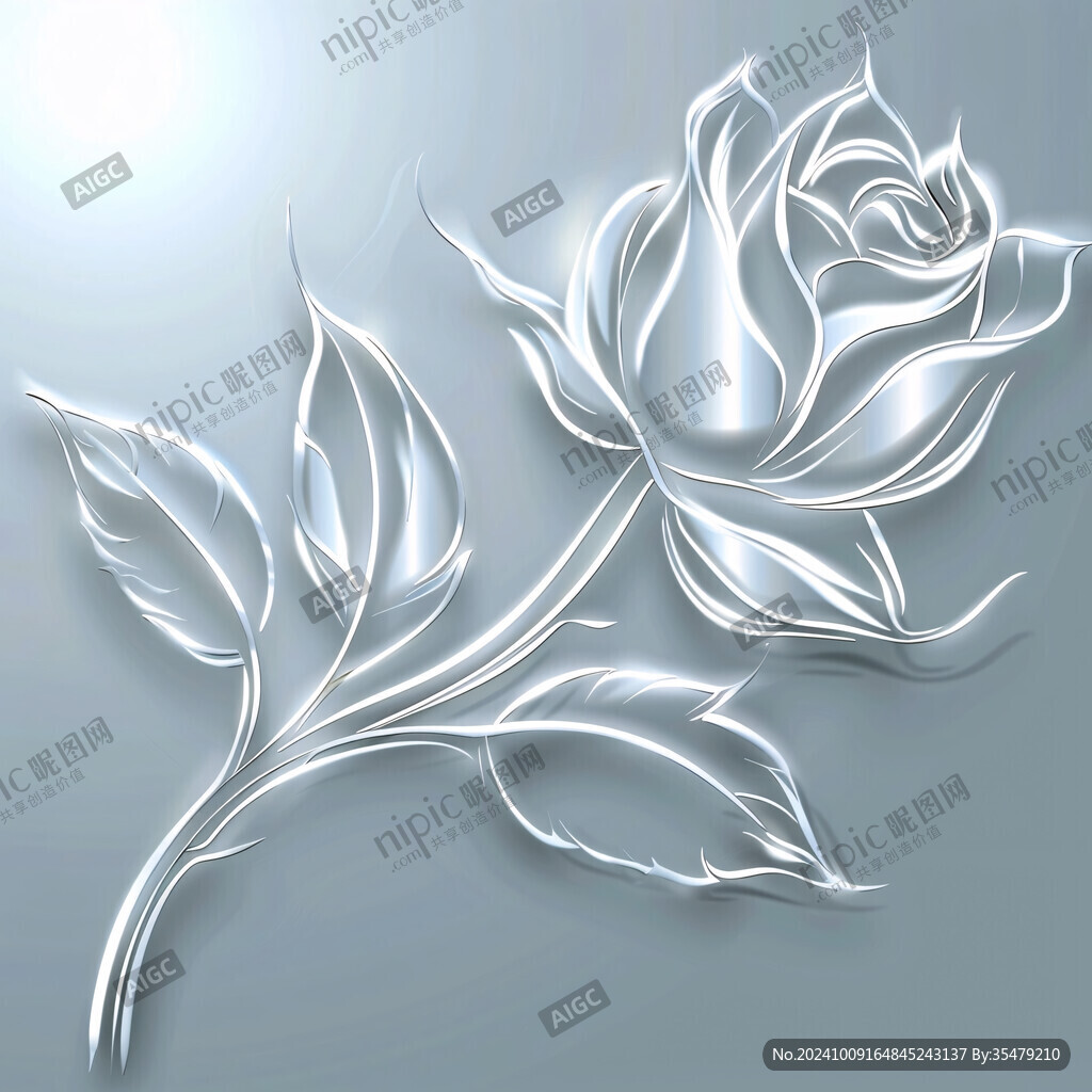 立体手绘金属花卉