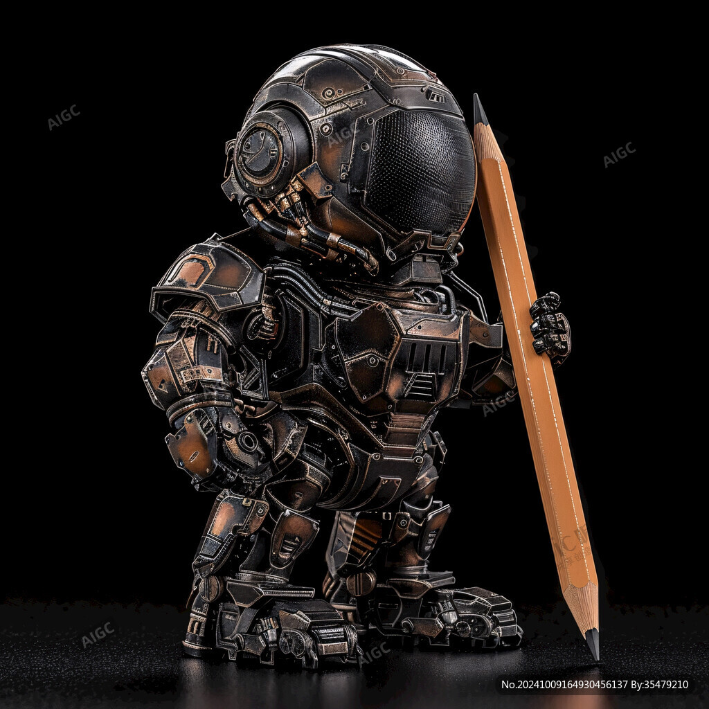 手持刀剑的机器人模型