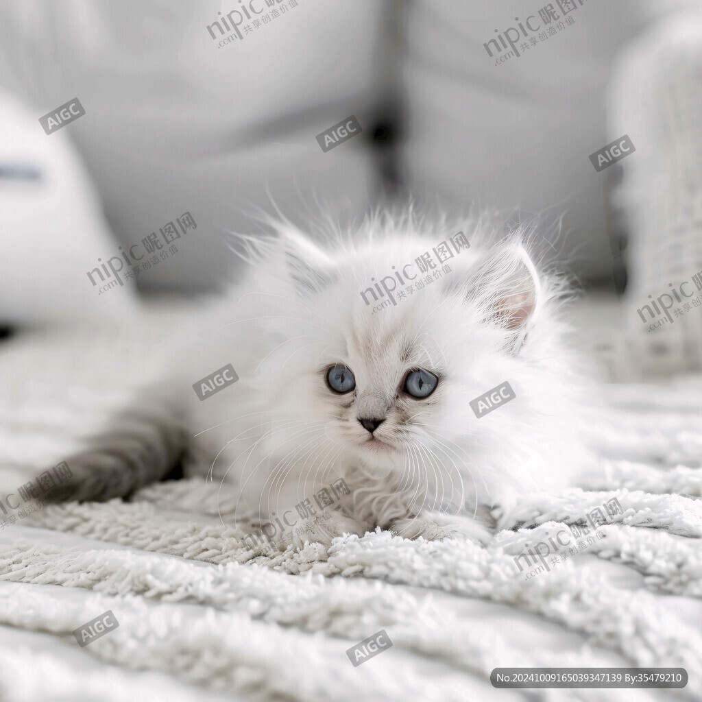 写实猫毛茸茸宠物插画