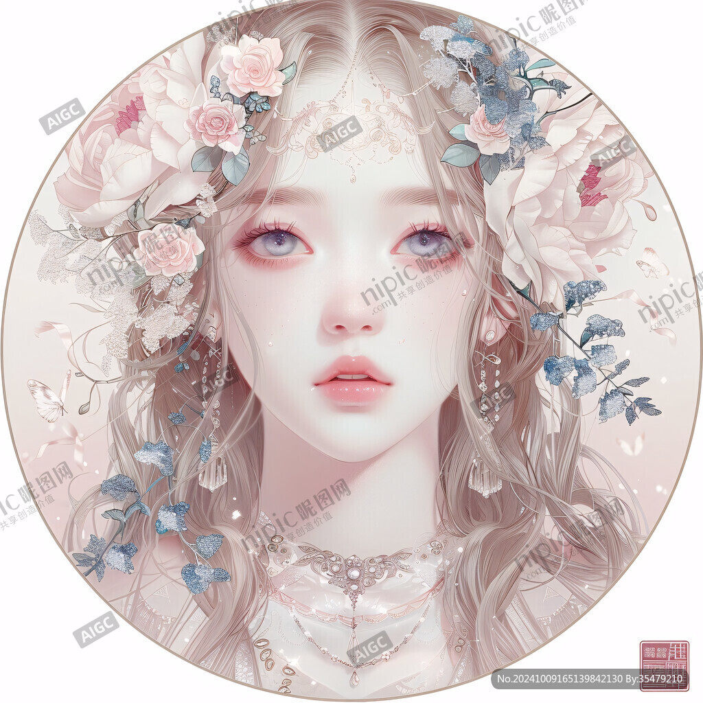 数字美女插画