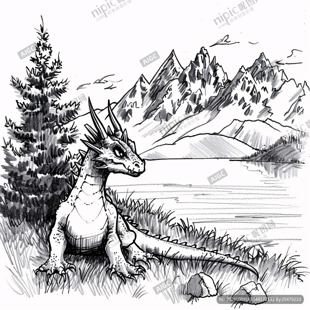 新西兰插画线稿线描