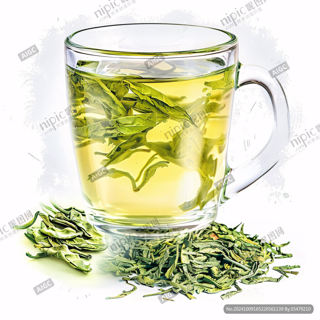 手绘苦丁茶