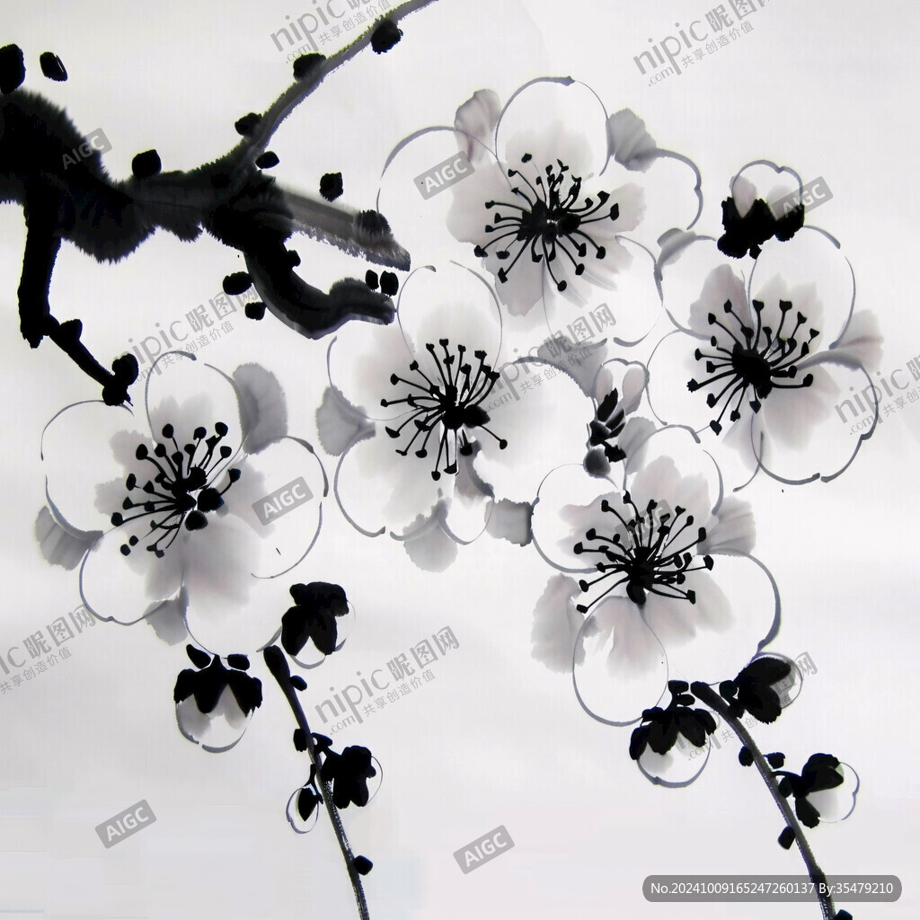 装饰画手绘梅花