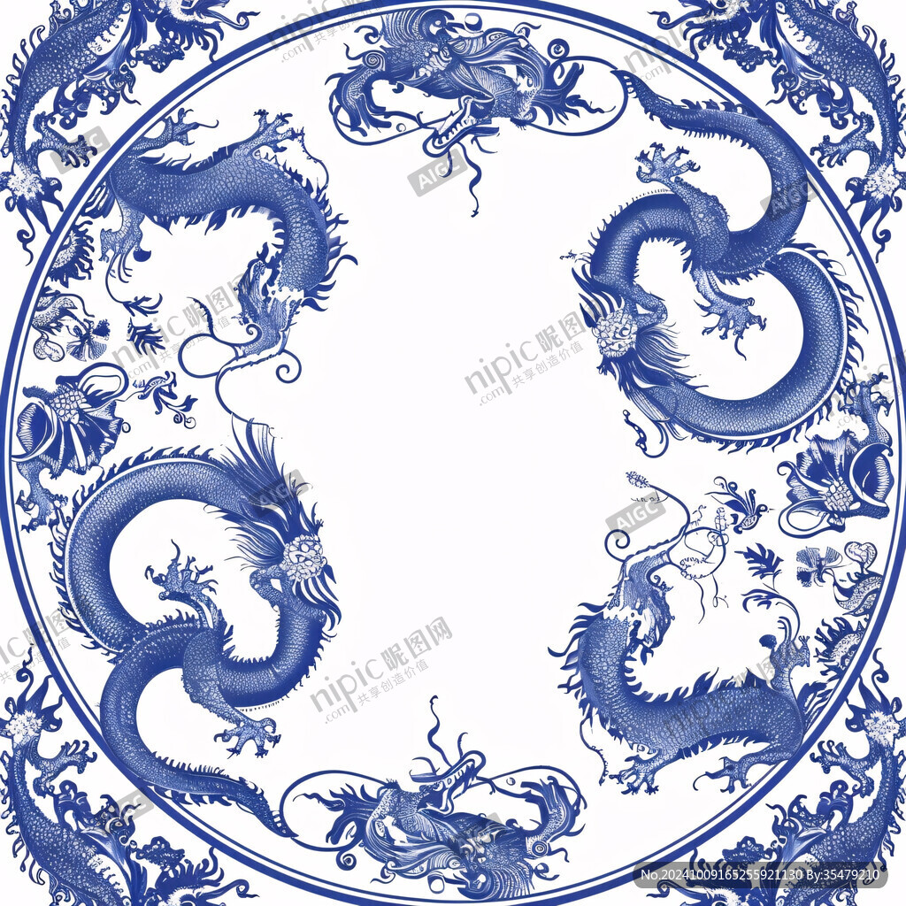 双龙背景花纹