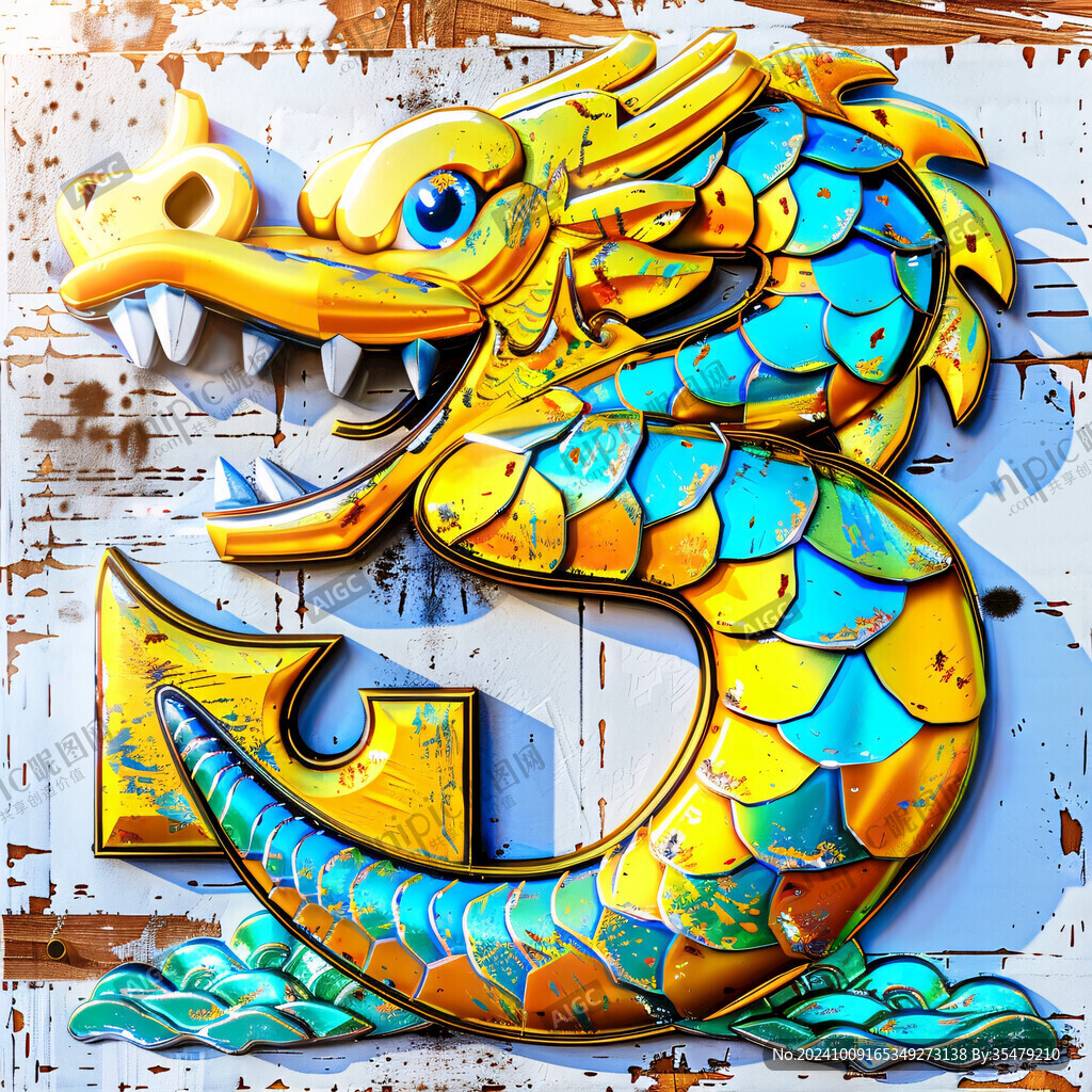 国潮龙壁画