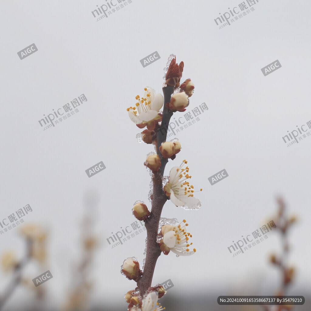 植物花苞冬梅腊梅花