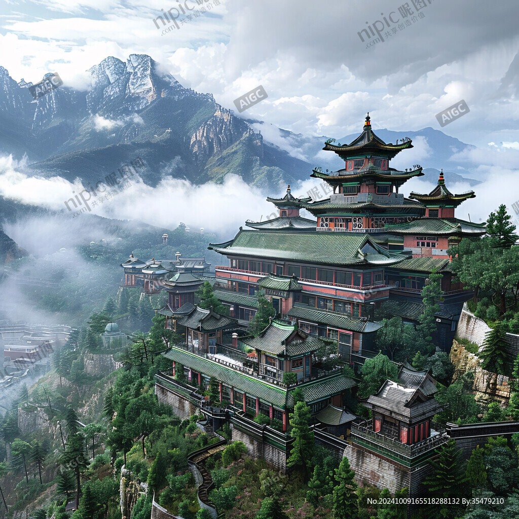 宫殿楼阁仙境仙人大殿